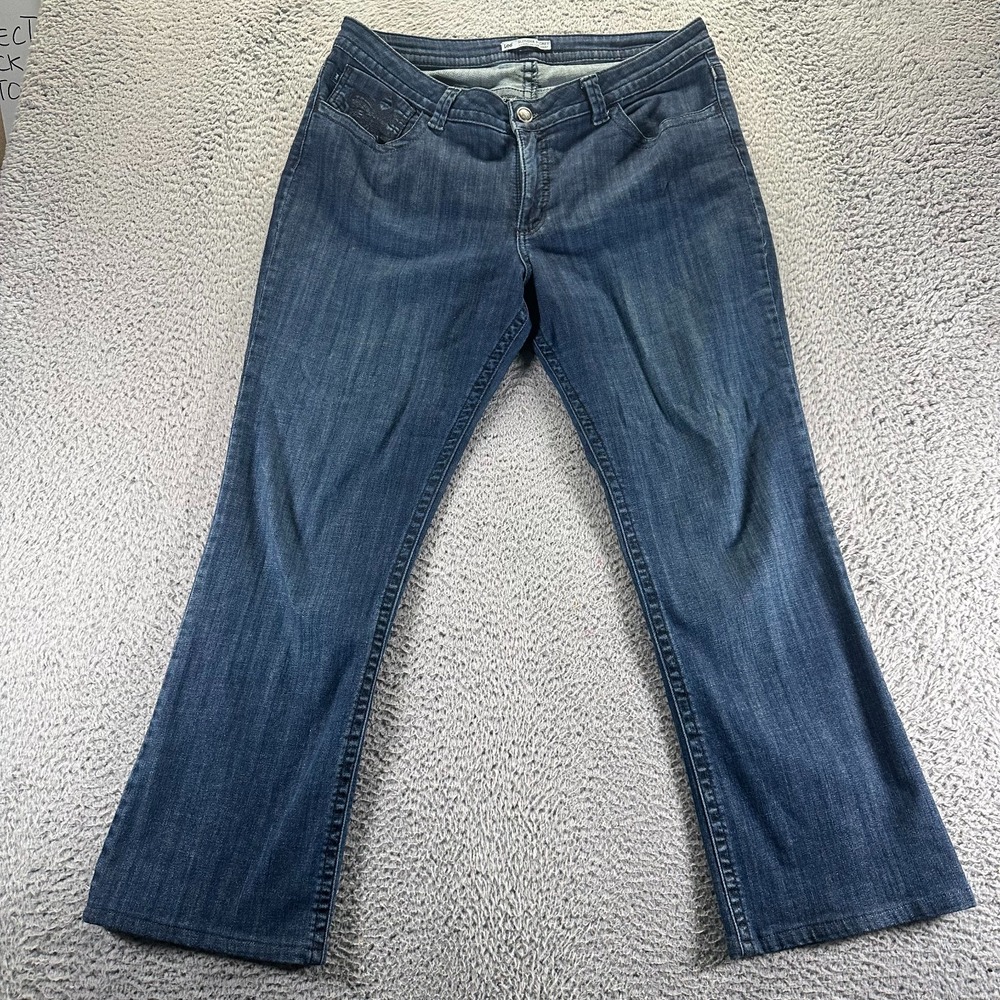 Lee Slender Secret Jeans Womens 18 Blue Cotton Denim Bootcut Leg Western Stretch
